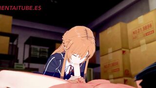 Sword Art Online Anime 3D - Asuna x Kirito - Handjoob, Bj, Fucks with cum into - Cartoon Manga Japanese Porn