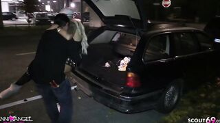 Fit German Teens No Condom Pounded by Stranger Outside and Vehicle