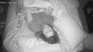 cougar Has Insane Concealed Orgasm Before Bed Spy Webcam