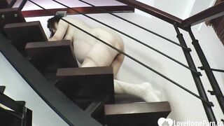 Found my pregnant wifey waiting on the staircase