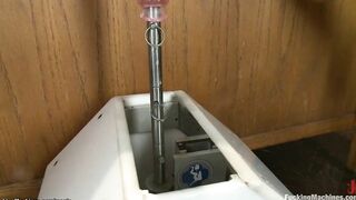 Bound bimbo machine fuck inside classroom