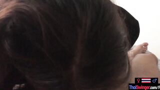 Amateur Thai 19 year old gf jerks and blows her bf who had a long dick