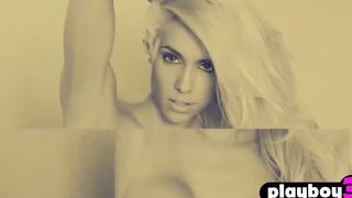 Incredible Sexy huge breasts blonde celeb Cutie striptease and she exposed big melons