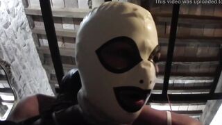 Laura on Heels amateur 2021. Bound up on a bed, deep throat and oral jizzed