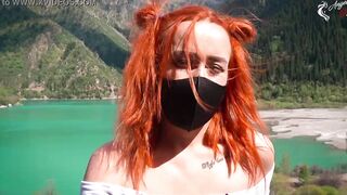 The bae loves to have fun inside nature with her latex buddy