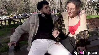 Teenie loves showing her body and blows dicks into outside