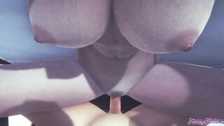 Attack on titans - pov Annie Hand Job and oral sex with cummed inside her mouth and then fuck her snatch and her booty with cumshot