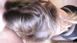 Young stepsister with huge booty blows cock - creampie in