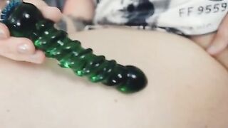 Ash VonBlack fucks herself with Phallix Glass Toy