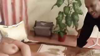 A ebony bro fisted a old woman and boned her