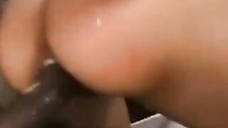 3 blacks caught a young beauty into the WC and nailed her with long cocks