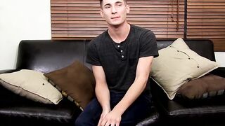 Cute nervous and adorable twink Elijah West jerking it off