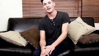 Cute nervous and adorable twink Elijah West jerking it off