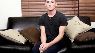 Cute nervous and adorable twink Elijah West jerking it off