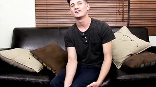 Cute nervous and adorable twink Elijah West jerking it off