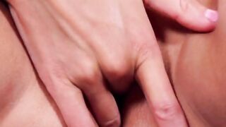 The girl suddenly got excited in the kitchen and started masturbating