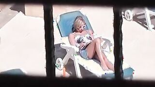 PUBLIC VOYEUR - German Cougar have Sex inside holiday with