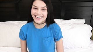 This super petite 95lb blonde teen is making her first porn
