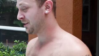 Kinky twink Sean Duran fucked by big cock stepuncle outdoors
