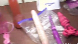 laylared handles monster toys in her ass n vagina