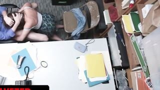 Shoplyfter - Amazingly Beauty Petite sexy Brooke Bliss Bends Over The Officer's Desk And Spreads Her Legs