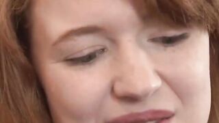 Red Haired step-daughter cockriding ebony stepdad