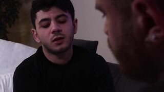 Beefy inked stepdad drills deep in hairy tight asshole
