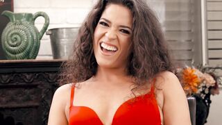 Natural babe loves a big dick down her cum loving mouth