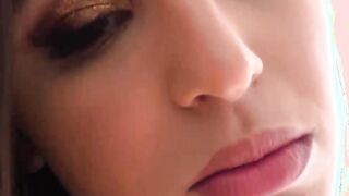 Naughty chick goes spit blow job two handjob POV