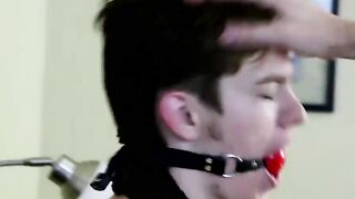 Submissive twink slave Nico Michaelson takes a bare cock