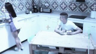 FREAKY HOSTEL - (Jade Presley, Tommy Cabrio) - Turned On Latina Maid Getting Anal Stretched By A Long Fat Penis
