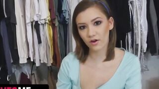 SisLovesMe - Lucky Stud Caught Riley Mae Watching Porn And Tied Her Hands To Correct Her Behavior