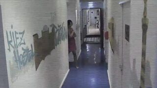 HORNYHOSTEL - Big Melons Red Blowjob Ria Red Surprise Sex Into The Shower With big black dick