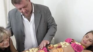 Old Pervs Use me as a Fucking Food Table!