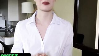 TeamSkeet - Innocente Red Head Housekeeper Abbey Rain Drops On Her Knees And Swallows Gigantic Penis