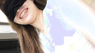 Cheating housewife Momoyama Sayaka is blindfolded then fucked