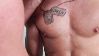 Hunk stepdad and stepson getting sloppy wet in the shower