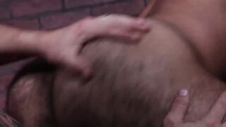 Bearded Rick York moans while fucked by Riley Mitchel