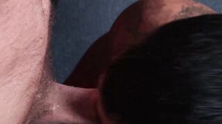 Bearded Rick York moans while fucked by Riley Mitchel