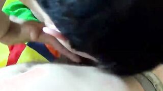 Horny and hung twink friends share a dick in a threesome
