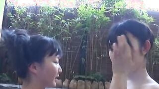 Japanese real life lesbo friends bathe together