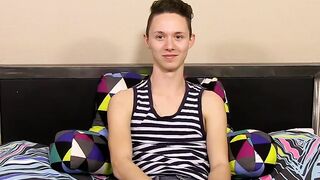 New cute twink Seth shows off his goods in a hot solo action