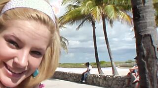 Petite schoolgirl 19 yo pick up at the beach inside holiday