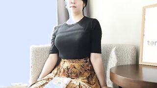 Sexsual Reona Sato comes with her leaking cunt and her gigantic breasts