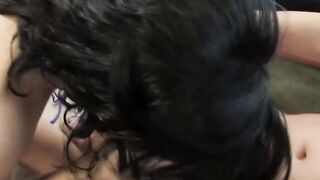 Slim african haired sluts with babe butt seduces a geek