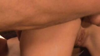 MMF anal 3 way with a big tit blonde thot