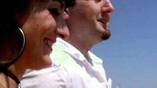 Ebony haired french women fucks outside
