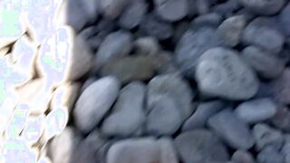 Ebony haired french women fucks outside