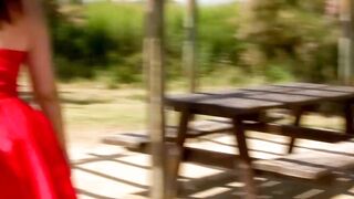 Ebony haired french women fucks outside