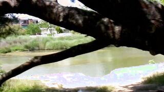 Ebony haired french women fucks outside